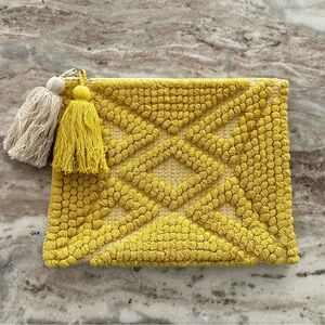 Yellow & White Tassel Summer Clutch Bag - Sole Society Palisades Citrine Purse